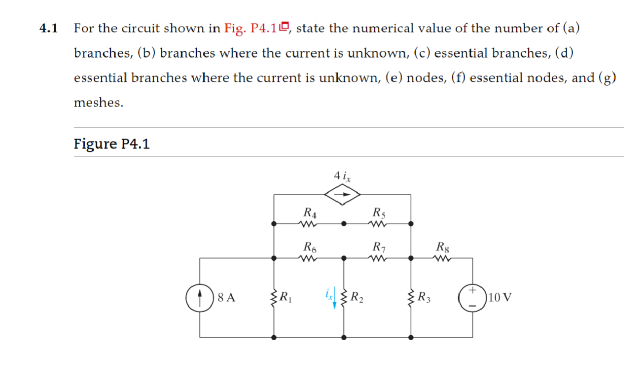 4.1 ﻿For the circuit shown in ﻿Fig. P4.1 , ﻿state the | Chegg.com