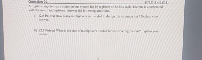 Solved A digital computer has a common bus system for 16 | Chegg.com