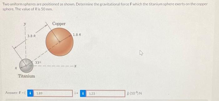 Solved Two uniform spheres are positioned as shown. | Chegg.com