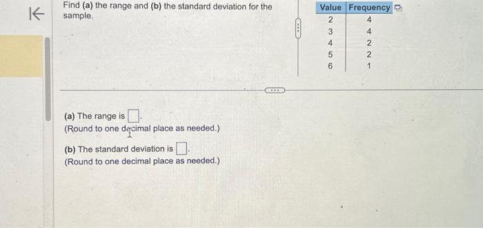 Solved Find (a) the range and (b) the standard deviation for | Chegg.com