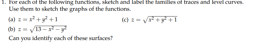 Solved For each of the following functions, sketch and label | Chegg.com