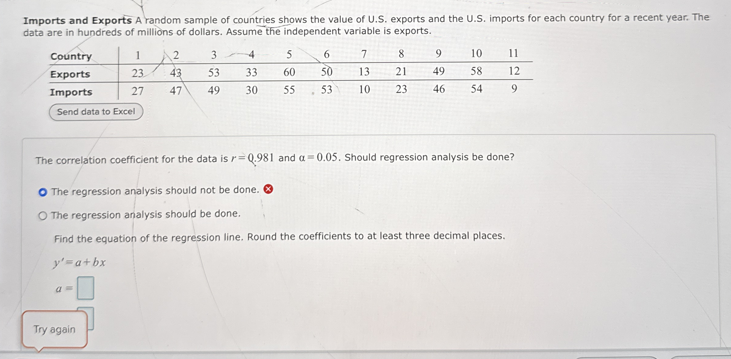 Solved Imports and Exports A random sample of countries | Chegg.com