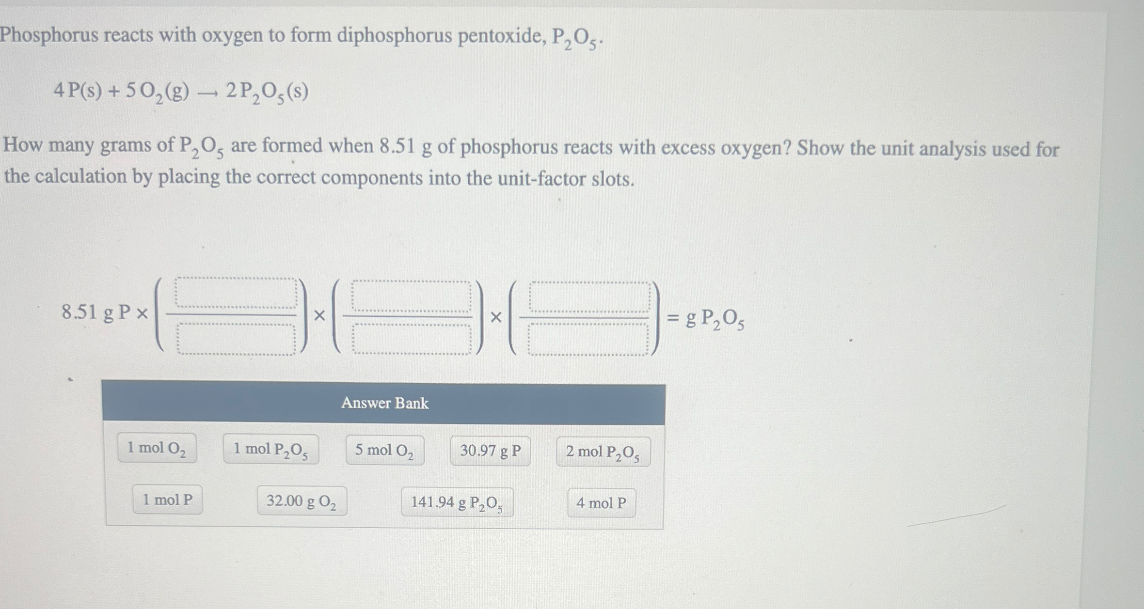 Phosphorus reacts with oxygen to form diphosphorus | Chegg.com