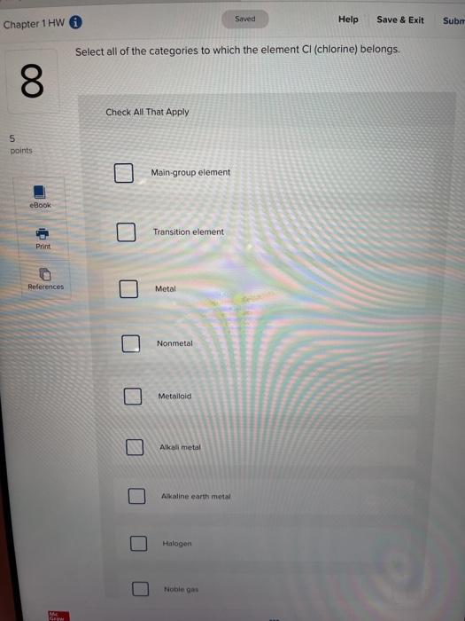 Solved Saved Help Save & Exit Sub Chapter 1 HW Select all of | Chegg.com