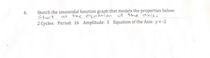 Solved 6. Sketch the sinusoidal function graph that models | Chegg.com