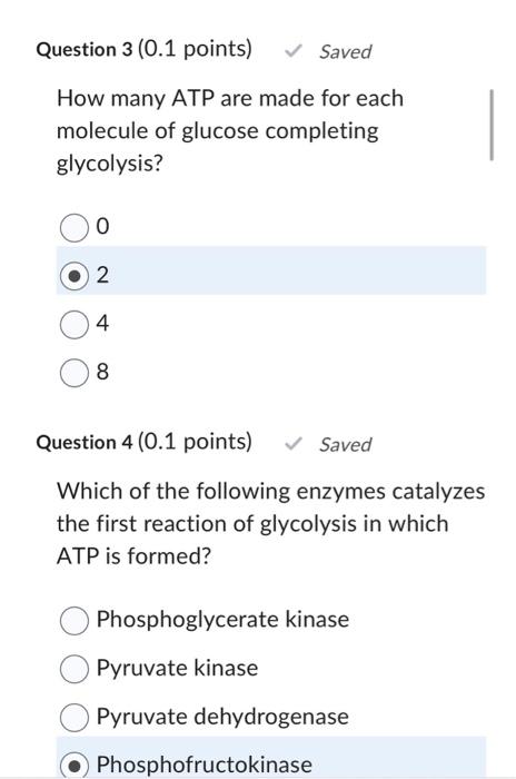 Solved How many ATP are made for each molecule of glucose | Chegg.com