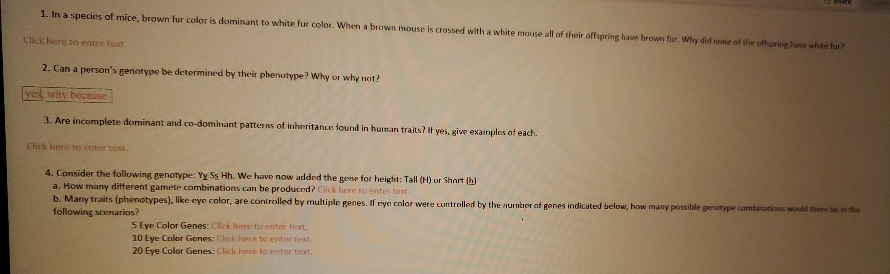 Solved Share 1. In a species of mice, brown fur color is | Chegg.com