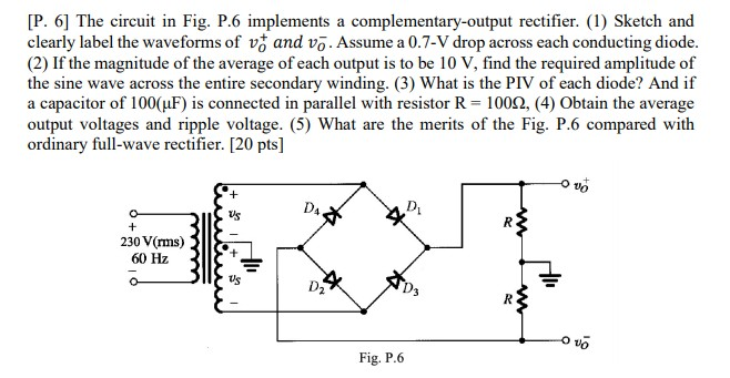 Solved [P. 6] The circuit in Fig. P.6 implements a | Chegg.com