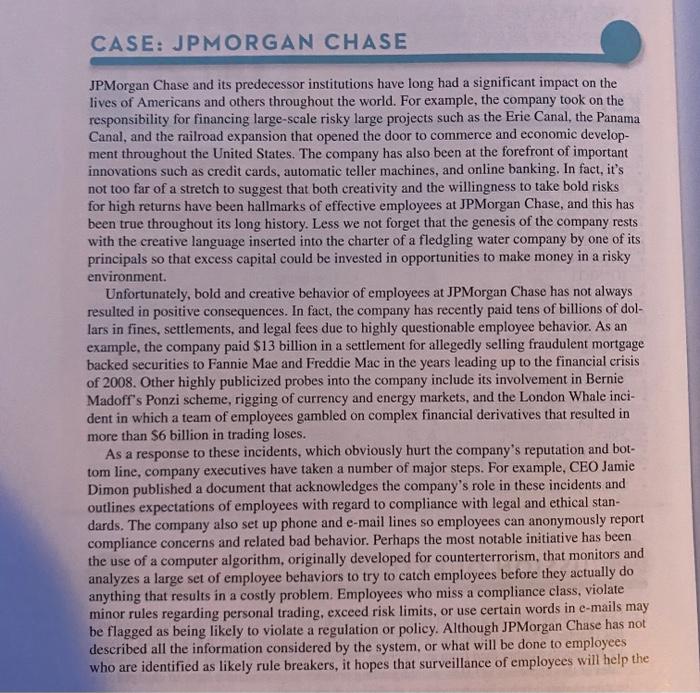 Solved Read the case found at end of chapter 2 of the | Chegg.com