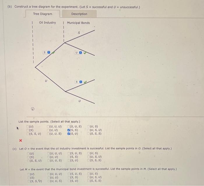 Solved (b) Construct a tree diagram for the experiment. (Let | Chegg.com