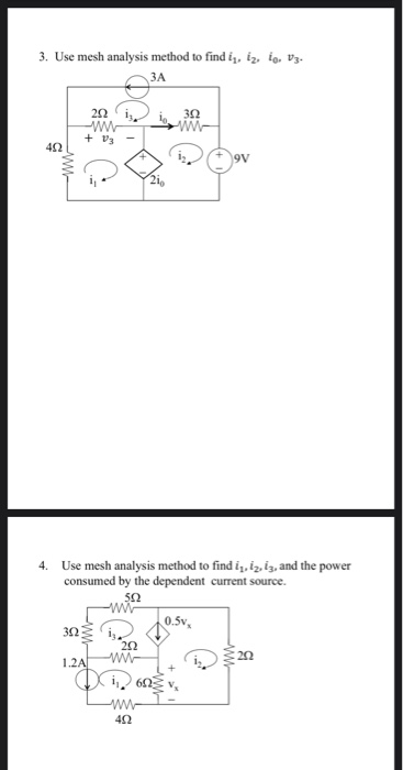 Solved 3. Use mesh analysis method to find is, iz, io, 13. | Chegg.com