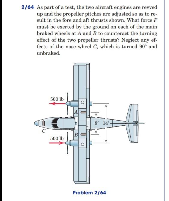 Solved 2/64 As part of a test, the two aircraft engines are