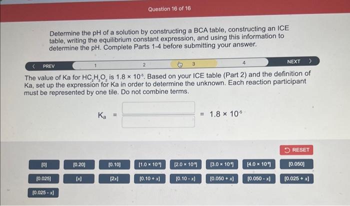 Solved Determine the pH of a solution by constructing a BCA | Chegg.com
