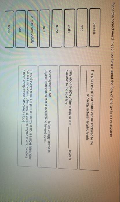 Solved Place The Correct Word In Each Sentence About The Chegg