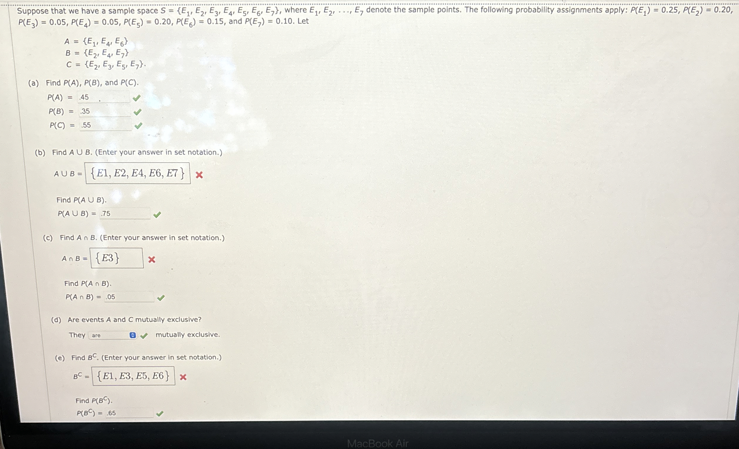 Solved Suppose that we have a sample space | Chegg.com
