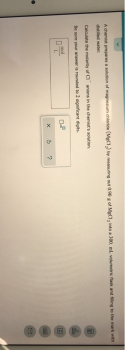 Solved A chemist prepares a solution of magnesium chloride | Chegg.com