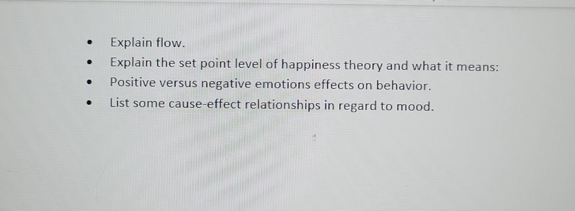 - Explain flow. - Explain the set point level of | Chegg.com