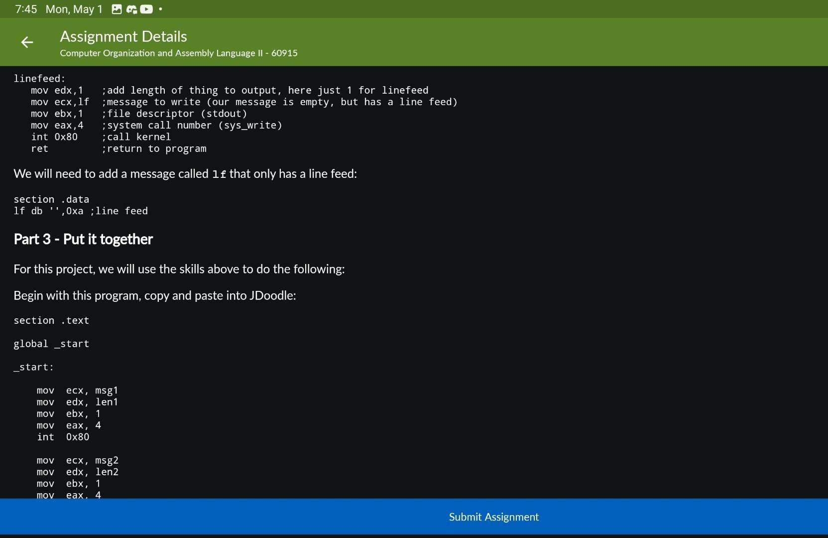 Solved Part 1 - Functions/Subroutines In Assembly, Functions | Chegg.com