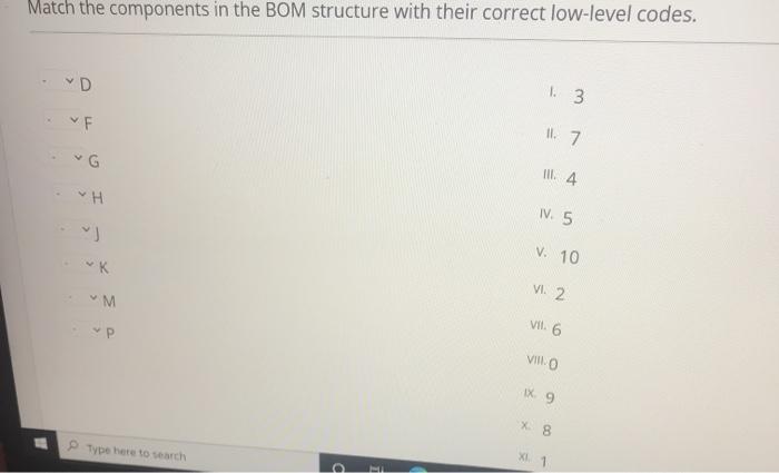 Solved You Are Presented With The Following Bom Structure Chegg Com