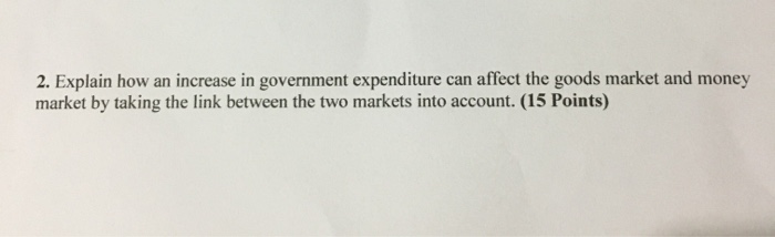 Solved 2. Explain How An Increase In Government Expenditure | Chegg.com