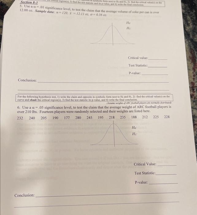 Solved Section 8-3 5. Use a α=.01 significance level, to | Chegg.com