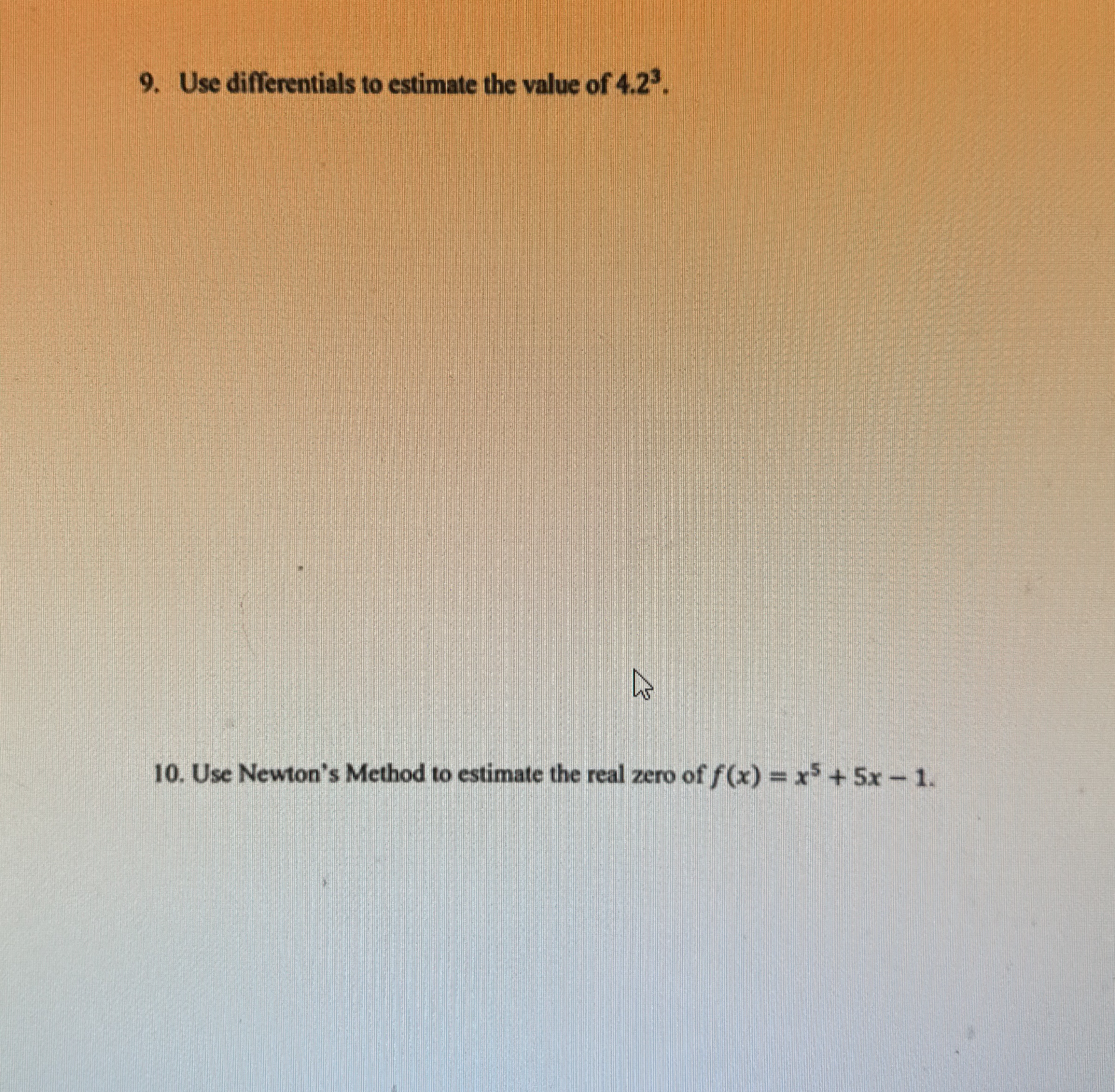 Solved Use differentials to estimate the value of 4.23.Use | Chegg.com