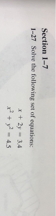 Solved Section 1-7 1-27 Solve the following set of | Chegg.com