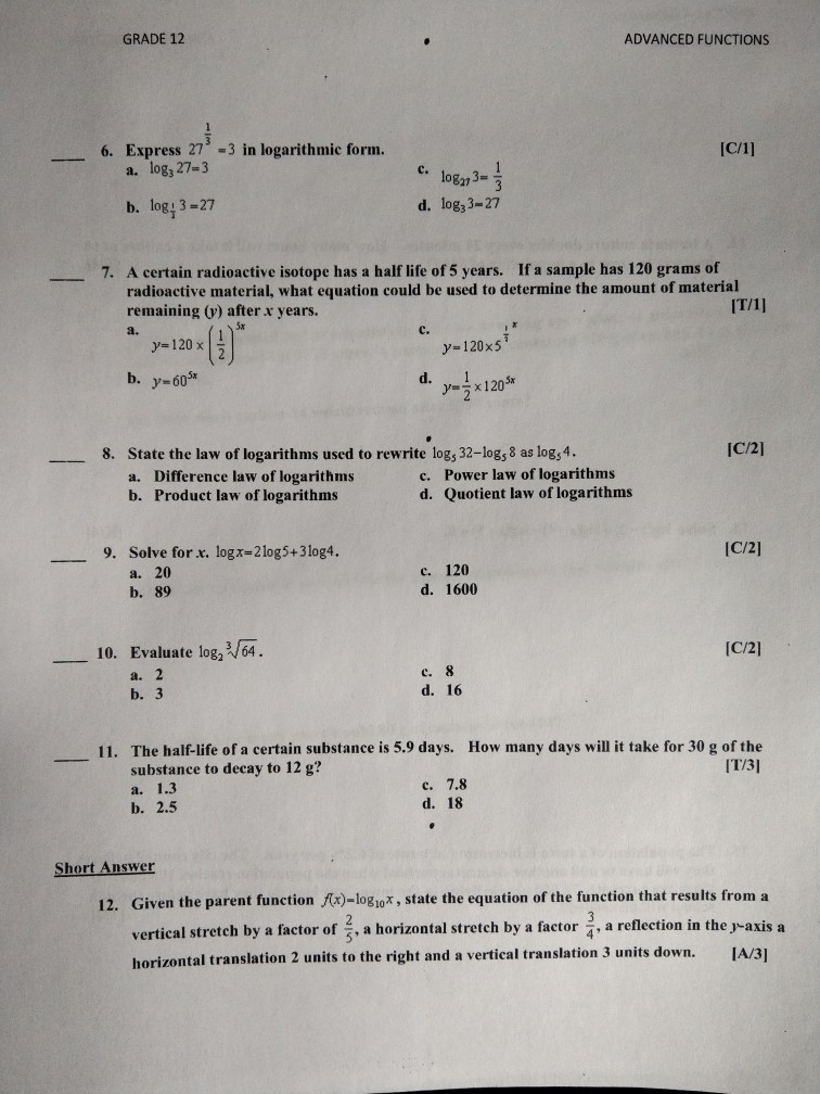Solved Multiple Choice Identify the choice that best | Chegg.com