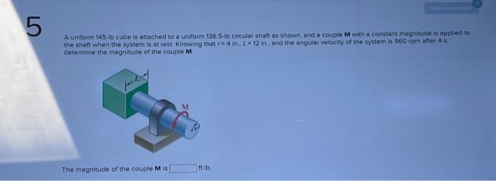 Solved A uniform 145.tb cube is attached to a uniform 1365 - | Chegg.com