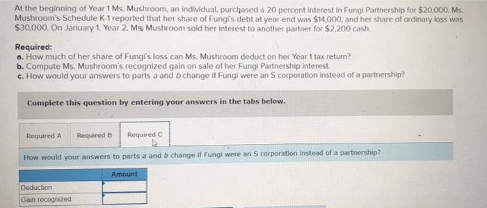 Solved 2009 At the beginning of Year 1 Ms. Mushroom, an | Chegg.com
