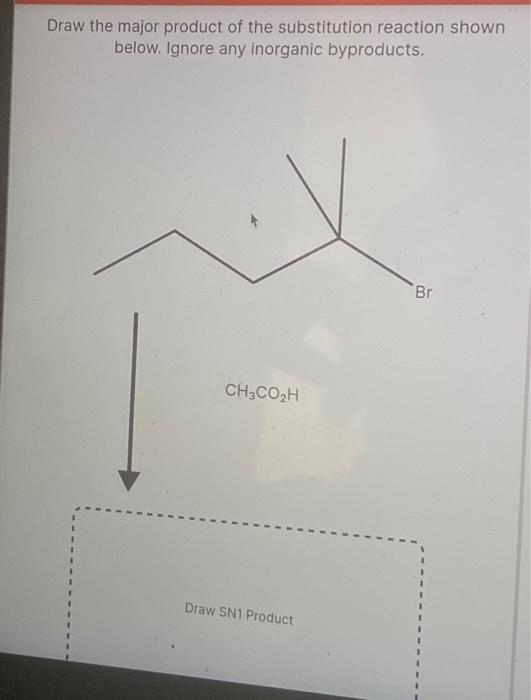 Solved Draw The Major Product Of The Substitution Reaction