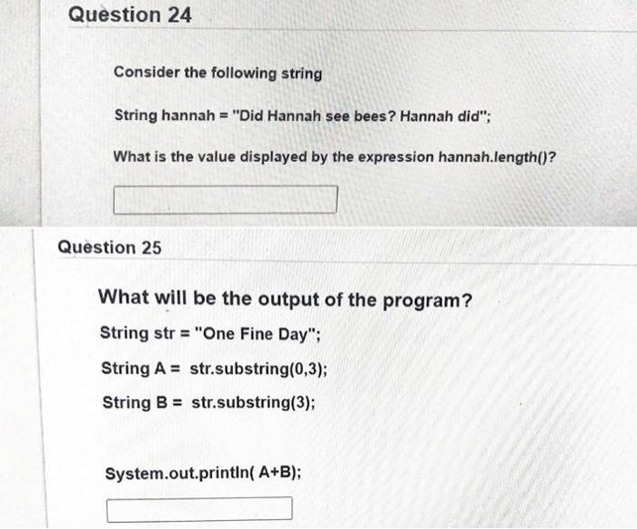 Solved Question 1 String in Java is a array class variable | Chegg.com