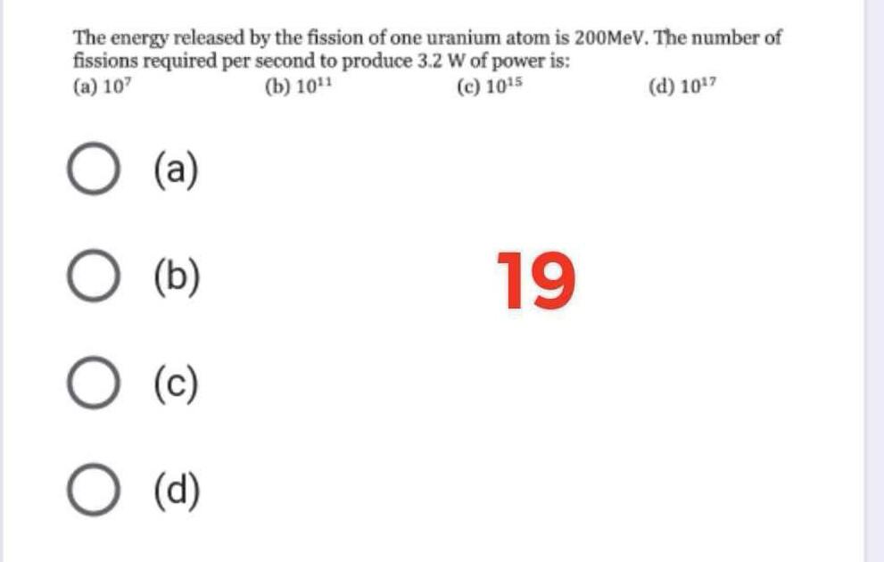 Solved فThe Energy Released By The Fission Of One Uranium | Chegg.com