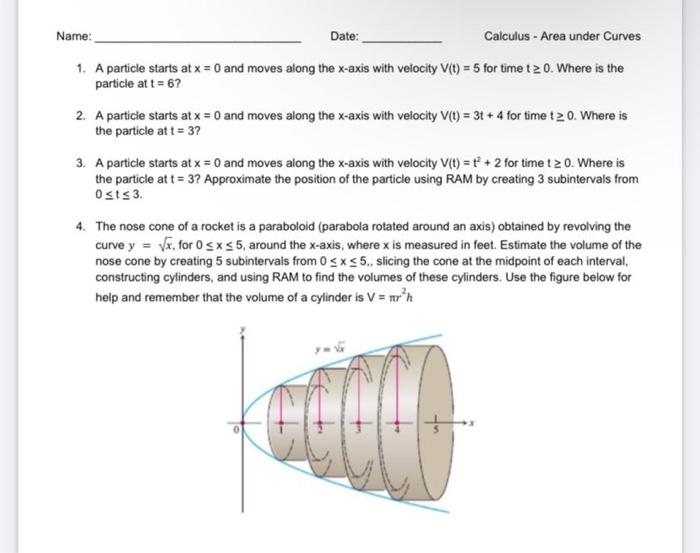 Solved 1. A particle starts at x=0 and moves along the | Chegg.com