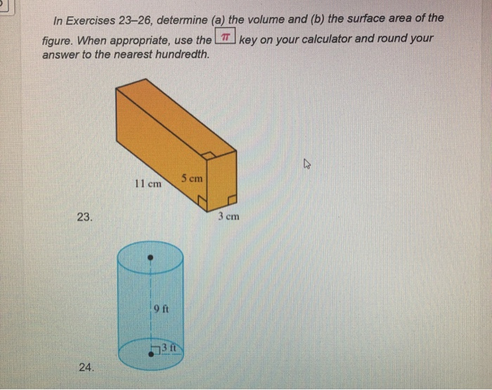 Solved In Exercises 23–26, determine (a) the volume and (b) | Chegg.com