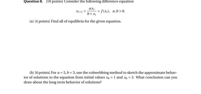 Solved Question 8. 110 points Consider the following | Chegg.com