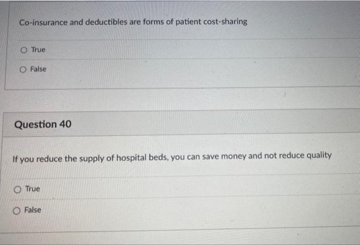 Solved Co-insurance and deductibles are forms of patient | Chegg.com