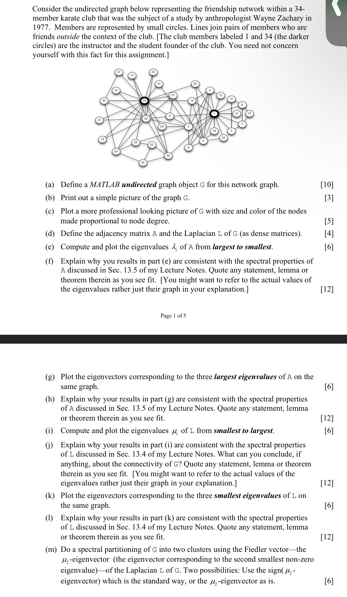 Solved Consider the undirected graph below representing the | Chegg.com