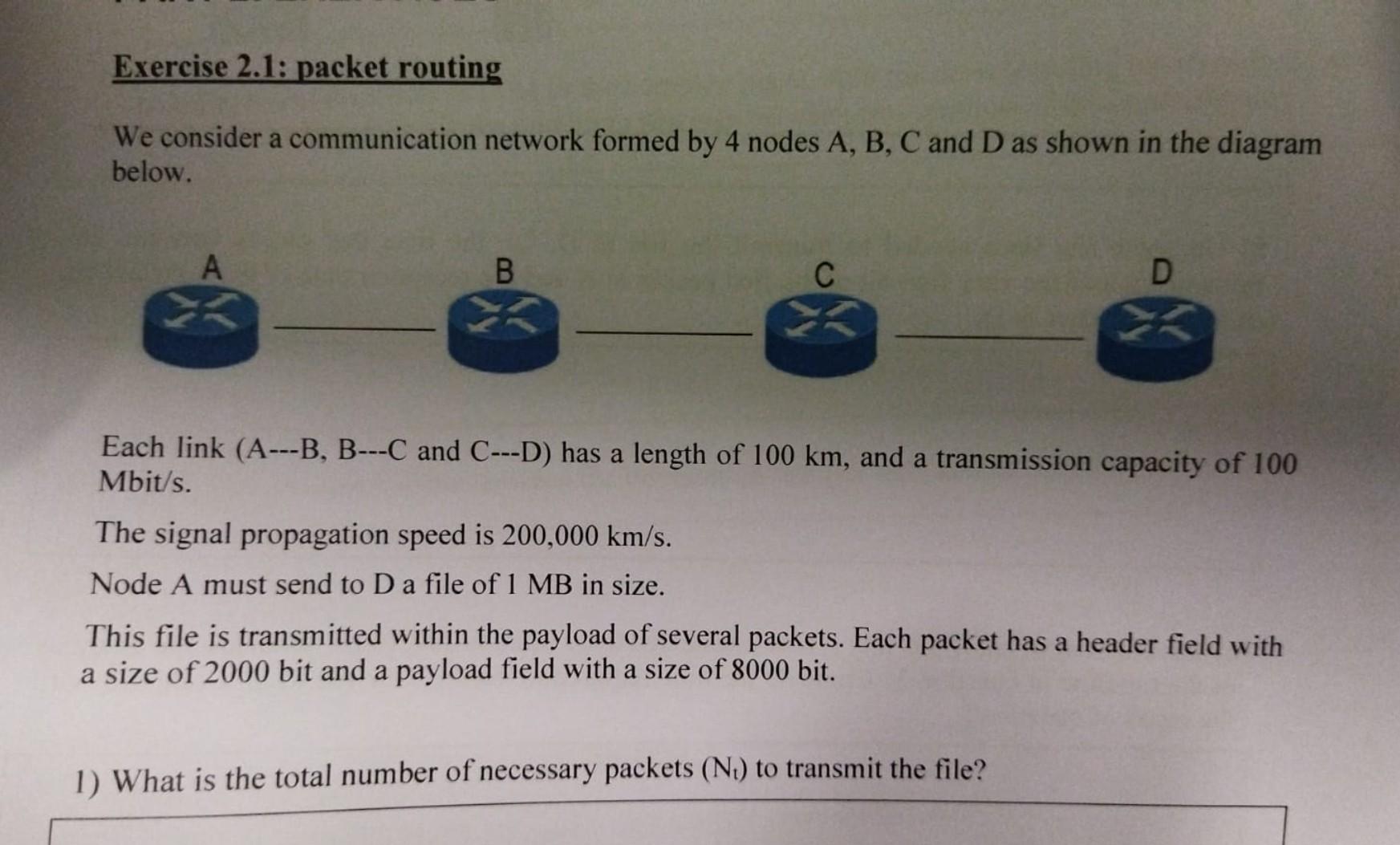 Solved Exercise 2.1: Packet Routing We Consider A | Chegg.com