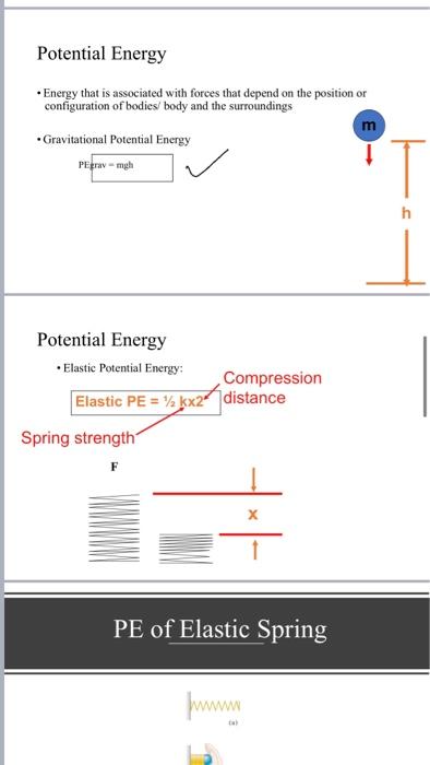 Solved Potential Energy • Energy that is associated with | Chegg.com