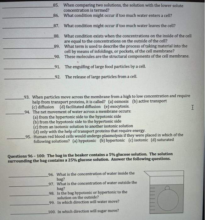 Solved _85. When comparing two solutions, the solution with | Chegg.com