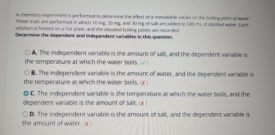 Solved A chemistry experiment is performed to determine the | Chegg.com