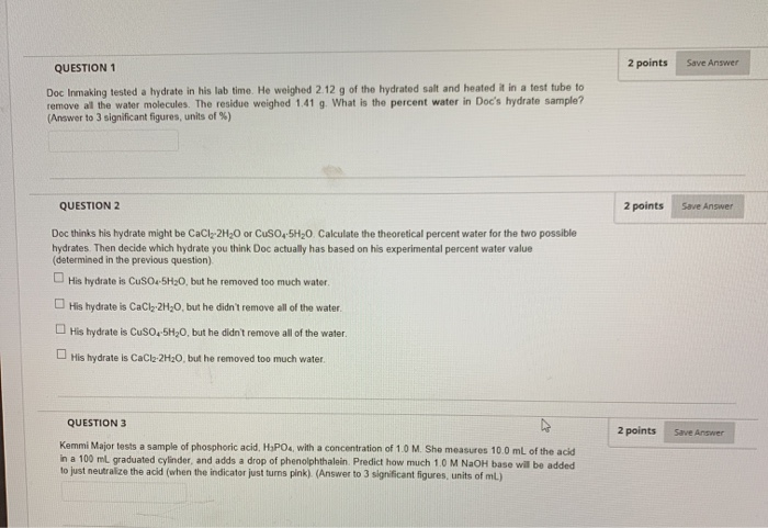 Solved 2 points Save Answer QUESTION 1 Doc Inmaking tested a | Chegg.com
