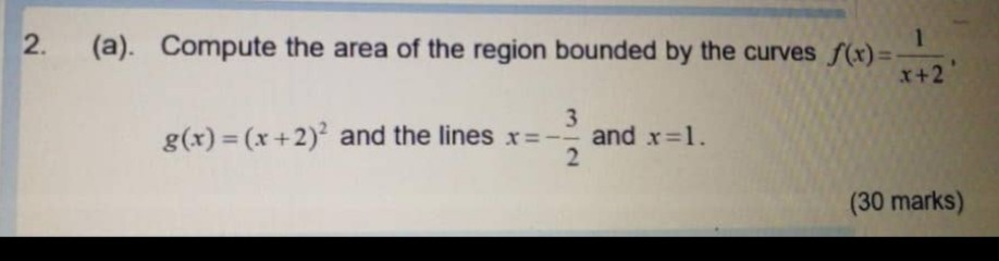 Solved 2. (a). Compute the area of the region bounded by the | Chegg.com