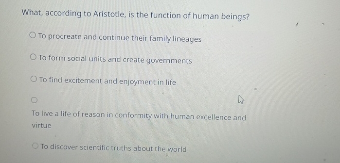 Solved What, according to Aristotle, is the function of | Chegg.com