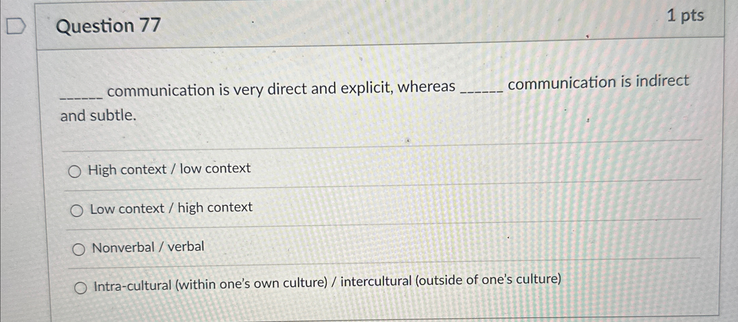 Solved Question 771 ﻿ptscommunication is very direct and | Chegg.com