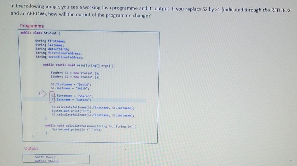Solved In the following image, you see a working Java | Chegg.com