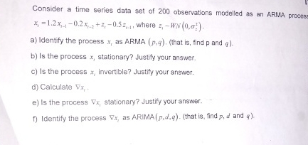 Solved Consider a time series data set of 200 ﻿observations | Chegg.com