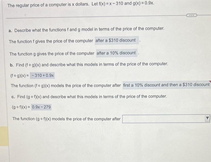The regular price of a computer is x dollars. Let | Chegg.com