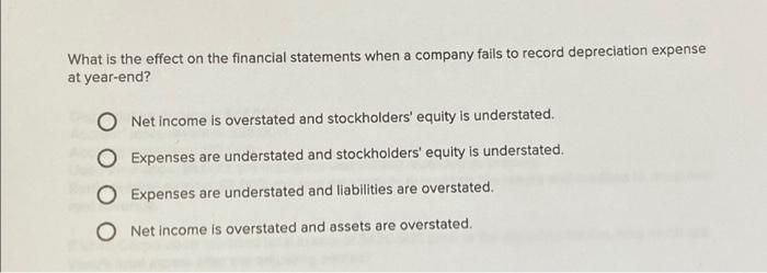 Solved What is the effect on the financial statements when a | Chegg.com